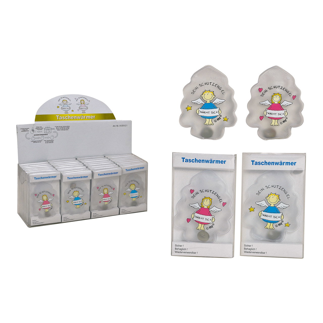 Plastic pocket warmer guardian angel, W9 x H11 cm Taschenwärmer, Wärmer, Schutzeengel, Motivengel, Kleiner Engel