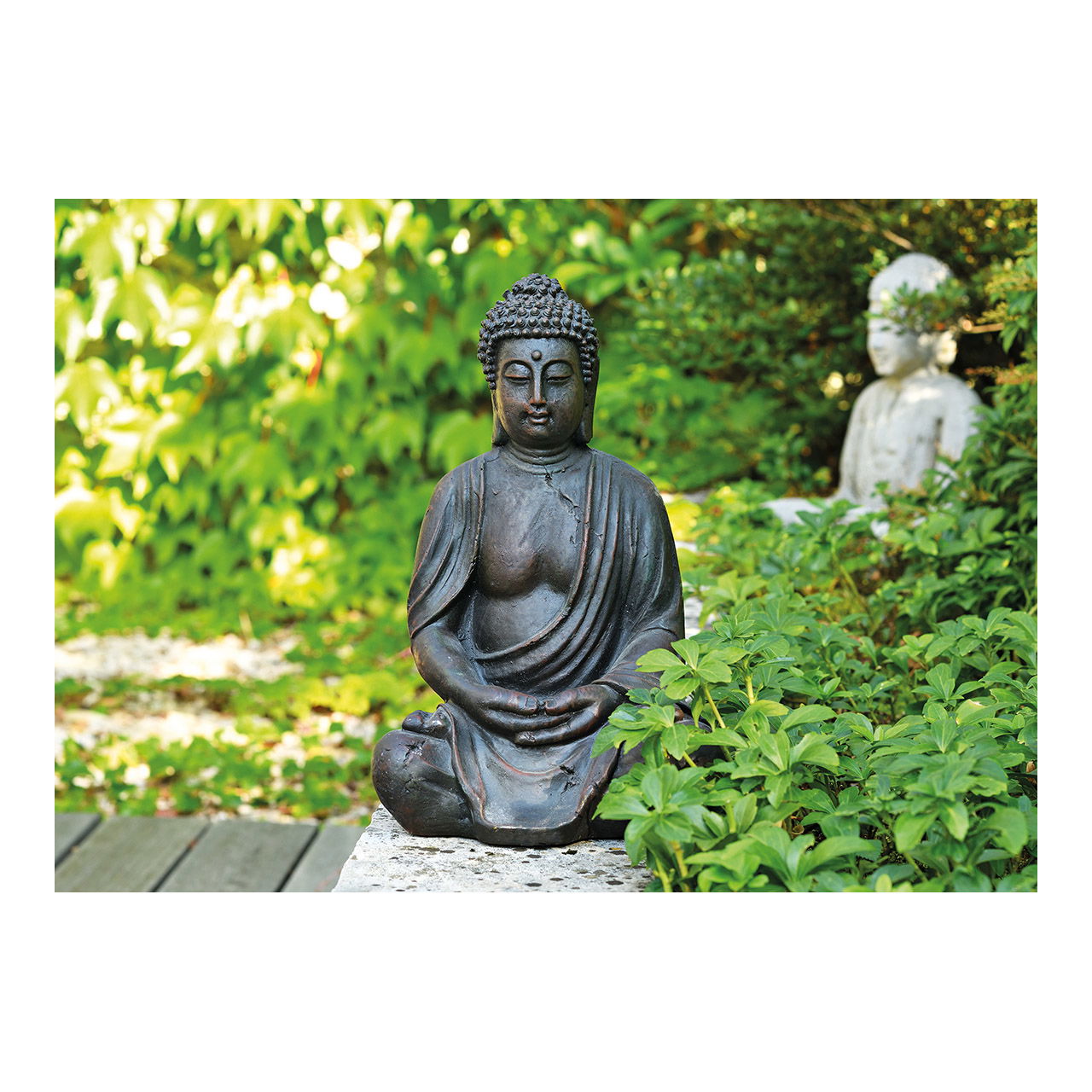 Buddha polyresin brown sitting 38cm