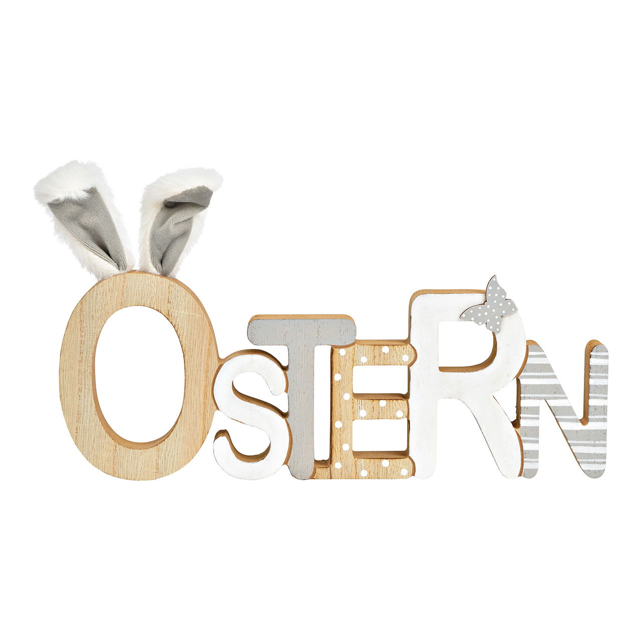 Aufsteller Schriftzug Ostern aus Holz natur (B/H/T) 30x20x2cm