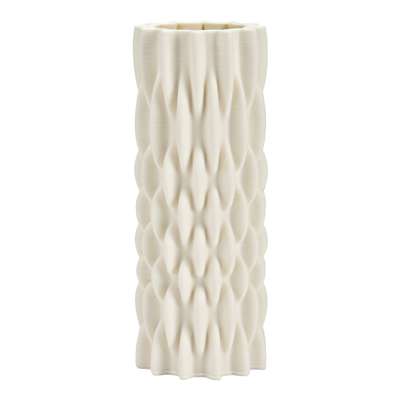 Jarrón de cerámica impreso en 3D blanco (A/A/P) 8x22x8cm sólo para flores secas Jarrón de cerámica impreso en 3D blanco (A/A/P) 8x22x8cm sólo para flores secas