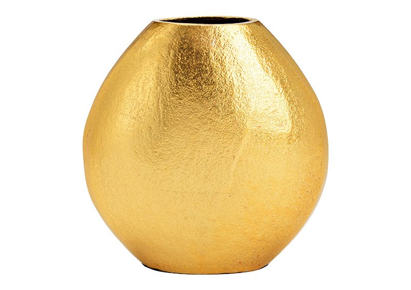 Vase metal gold (w/h/d) 16x16x7cm