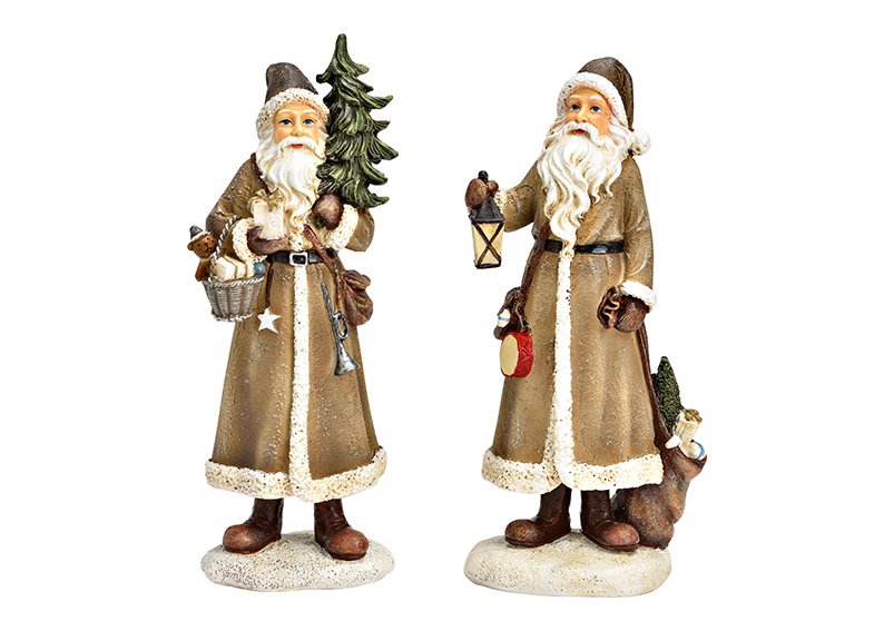 Babbo Natale in polietilene marrone 2 pieghe, (L/H/D) 12x28x9cm