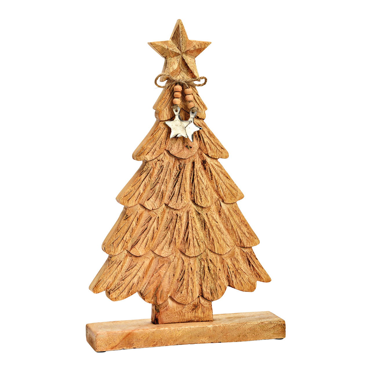 Mangohouten kerstboomstandaard bruin (B/H/D) 25x41x6cm