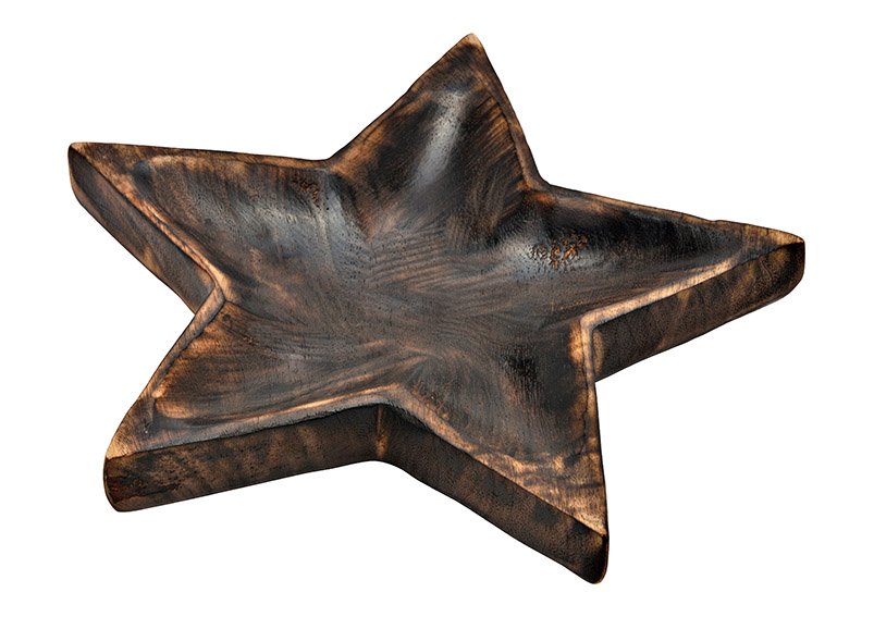 Decorative mango wood star bowl brown (W/H/D) 25x4x25cm