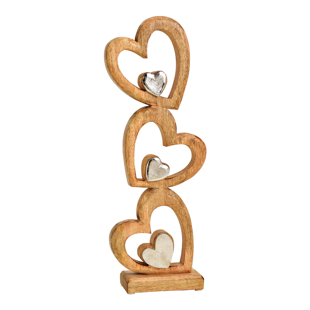 Cuore del supporto in legno di mango, metallo marrone (L/H/D) 16x45x6cm Cuore del supporto in legno di mango, metallo marrone (L/H/D) 16x45x6cm