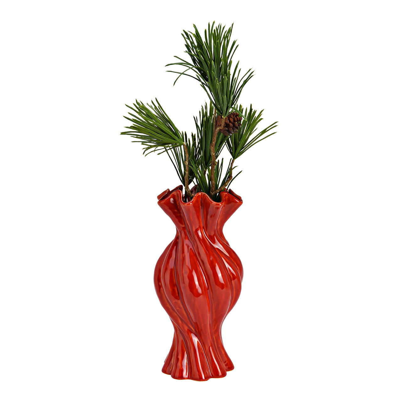 Vaso in terracotta TWIST, rosso terracotta (L/H/D) 14x30x14cm Krug, Topfpflanze, Töpferei, Vase, Pflanzgefäß